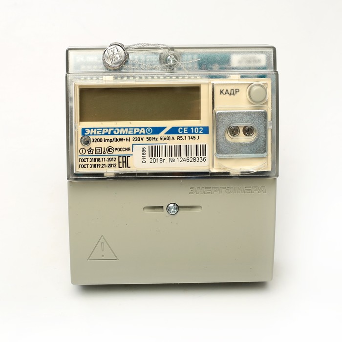 картинка Счетчик СЕ 102 R5.1 145-J 1-фазн. м/тариф. 5-60А/220 кл.т.1, на DIN-рейку ЖКИ Энергомера  !!! от магазина Электротехника