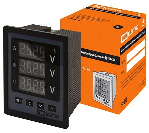 картинка Вольтметр цифровой ЦП-В72х3 0-999кВ-0,5 (трехфазный) TDM от магазина Электротехника