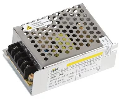 картинка Драйвер LED  30Вт 12В блок-клеммы IP20 ИПСН-PRO IEK от магазина Электротехника