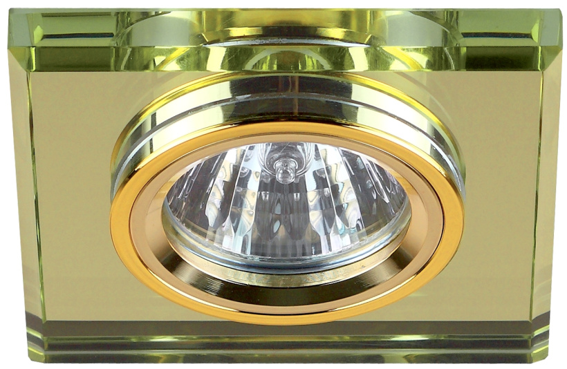 картинка Светильник MR-16 50Вт 12V/220V квадрат, стекло золото/зеркальный желтый ЭРА !!! от магазина Электротехника