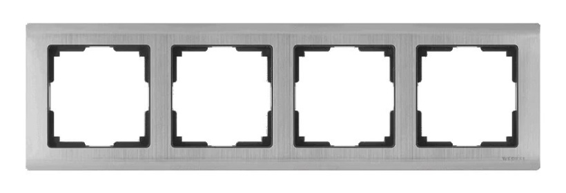 картинка Рамка 4-пост. глянцевый никель Metallic от магазина Электротехника