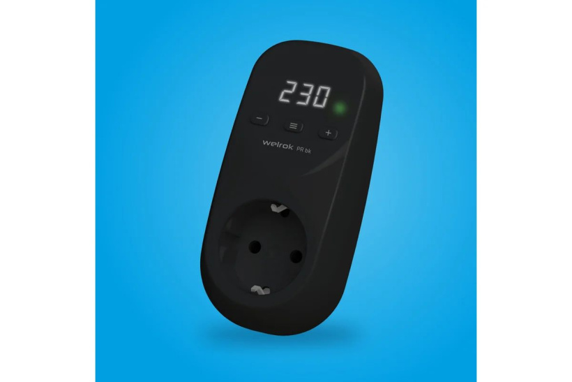 картинка Реле контроля напряжения в розетку 16А PR bk черное Welrok от магазина Электротехника