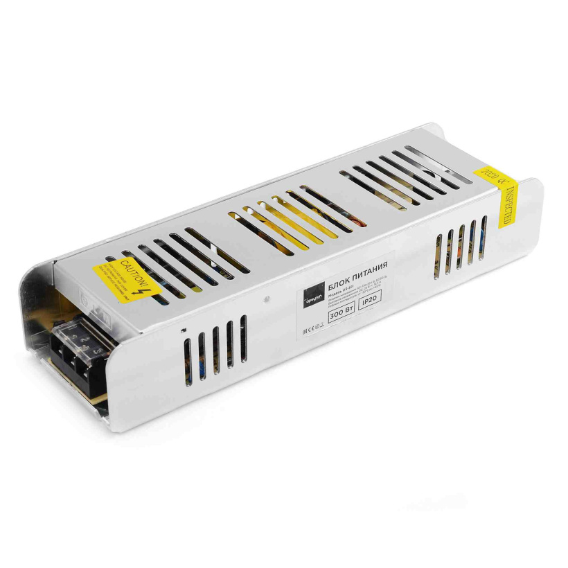 картинка Блок питания для свет. лент 300Вт 24В IP20 12,5А 224х70х42 алюм./сереб. слим Apeyron от магазина Электротехника