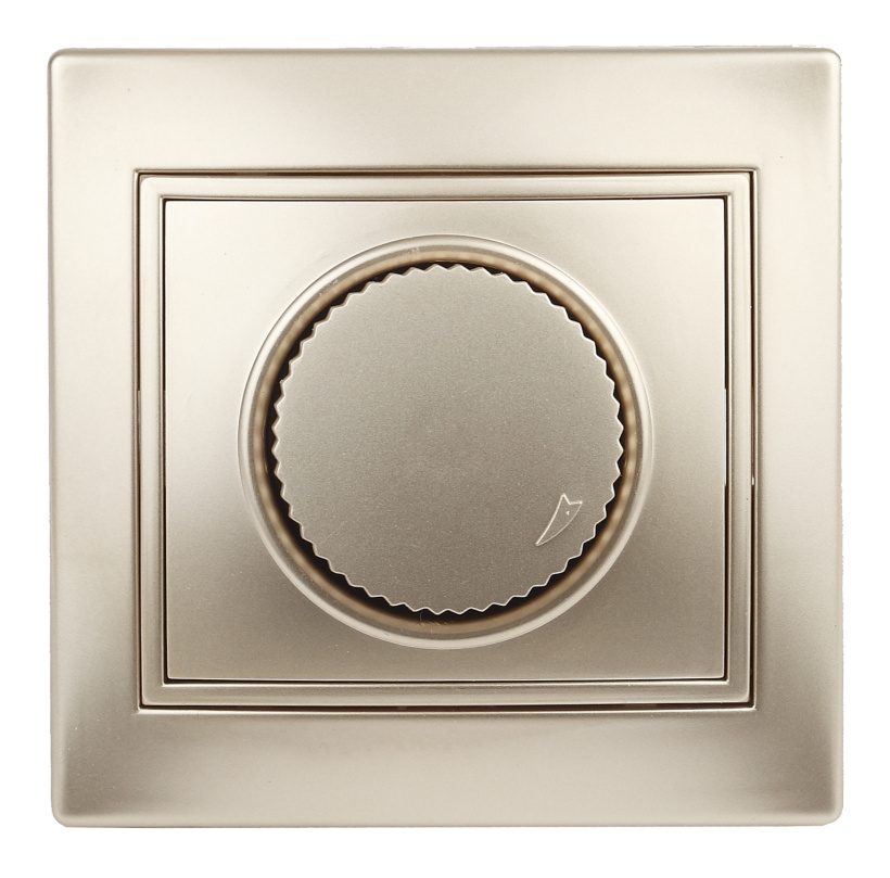 картинка Светорегулятор поворотный 600Вт С/У, шампань Intro Plano  от магазина Электротехника