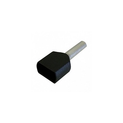 картинка Наконечник-гильза НГИ2  6,0-14 с изолированным фланцем черный (100шт) ДКС от магазина Электротехника