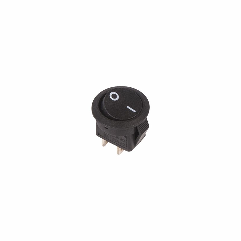 картинка Выключатель клавишный круглый 250V 3А (2с) ON-OFF Micro черный REXANT от магазина Электротехника