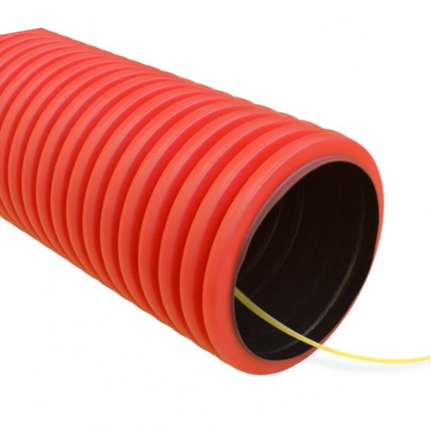 картинка Труба гофрированная двухстенная с протяжкой 110мм цвет красный (уп.=100м) от магазина Электротехника