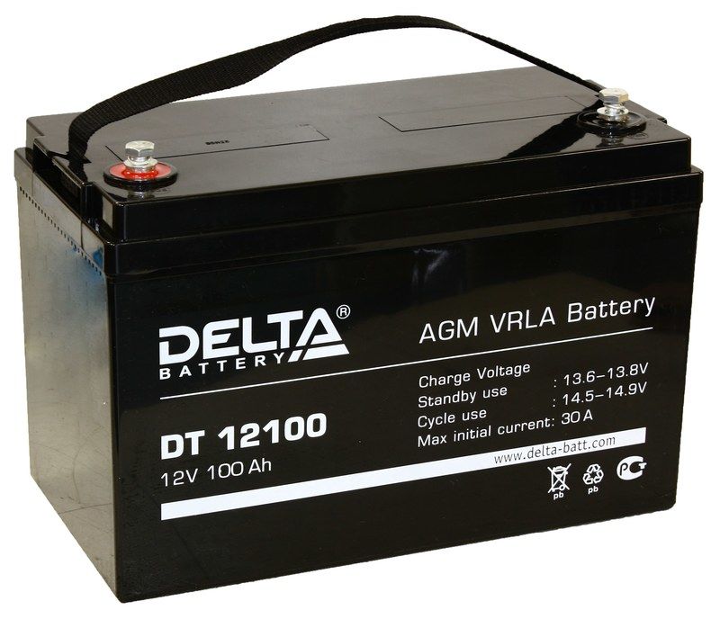 картинка Аккумулятор 12V 100Ah 329х172х241 DT 12100 Delta от магазина Электротехника