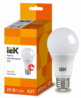 картинка Лампа LED A60 20Вт Е27 (1800lm) 3000K IEK от магазина Электротехника