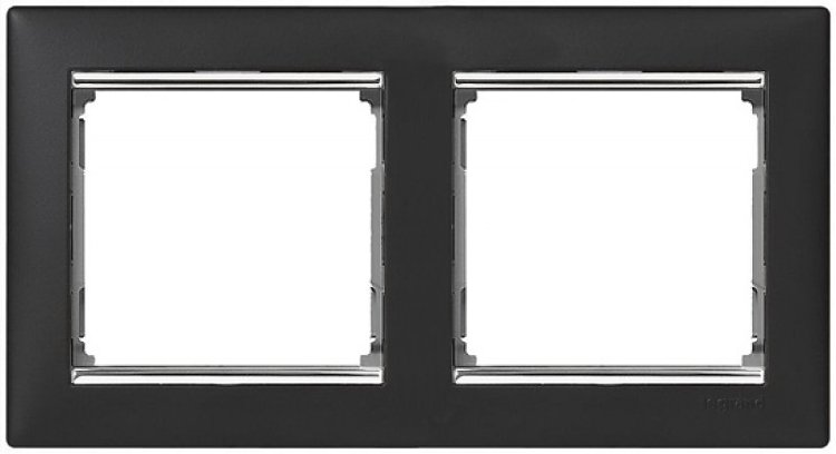 картинка Рамка 2-пост. черный/серебряный штрих  Valena Legrand от магазина Электротехника