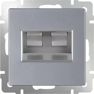 картинка Розетка 2-я СУ компьютерная RJ-45 серебряная Werkel от магазина Электротехника