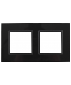 картинка Рамка 2-я стекло черный+антрацит Elegance Эра от магазина Электротехника