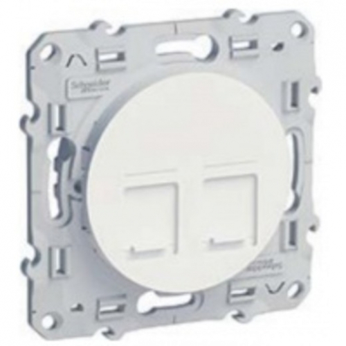 картинка Розетка 2-я RJ45 Cat.5 механизм белый ODACE от магазина Электротехника
