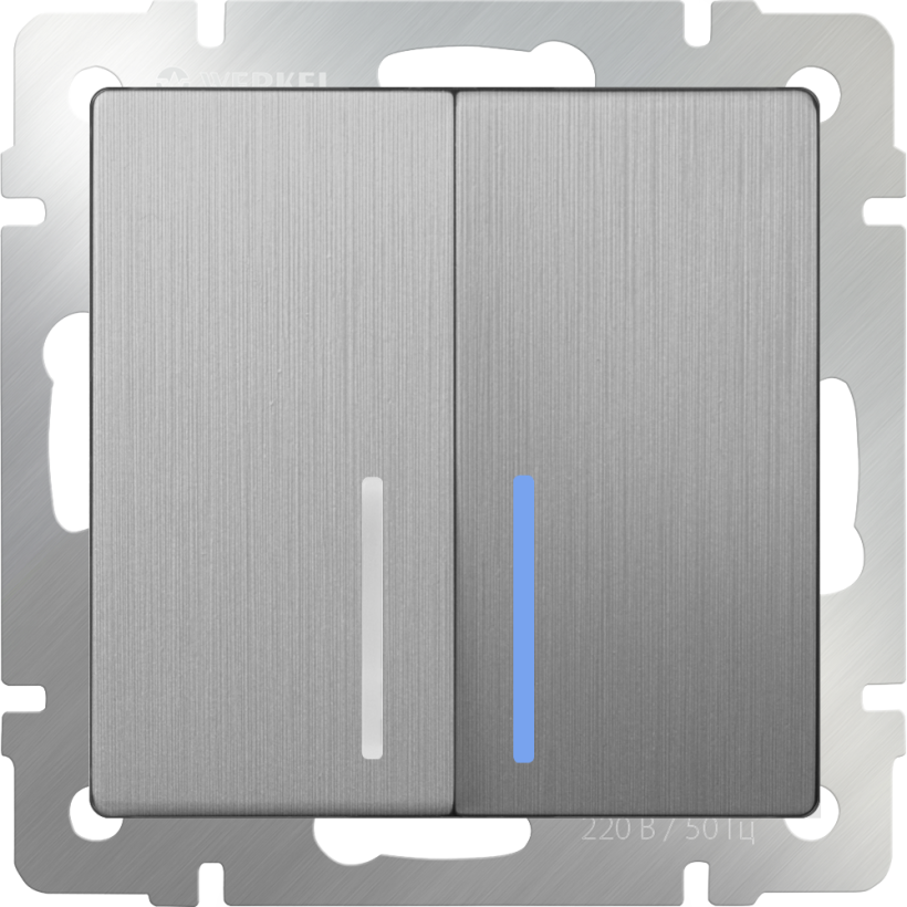 картинка Выключатель 2-кл. 10А СУ проходной серебряный Werkel от магазина Электротехника