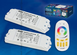 картинка Контроллер 240/480W 12/24V RGB с пультом ДУ белый (комплект:2 контрол+1 пульт) Uniel от магазина Электротехника