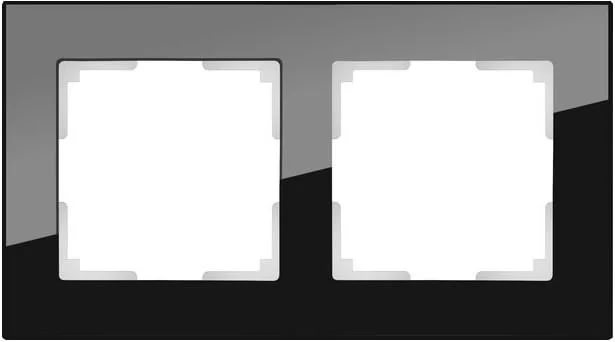 картинка Рамка 2-пост. черная (стекло) Favorit  от магазина Электротехника
