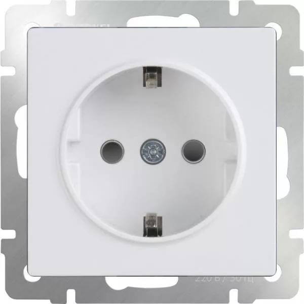 картинка Розетка 1-я 2P+E 16А СУ со шторками IP31 механизм белый Werkel !!! от магазина Электротехника