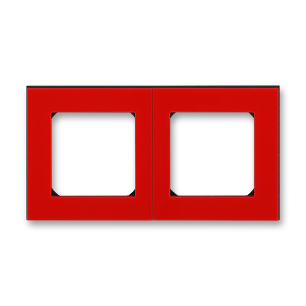 картинка Рамка 2-пост. красный/дымчатый чёрный LEVIT от магазина Электротехника