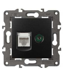 картинка Розетка компьютерная 1-я RJ45+TV  антрацит Elegance Эра от магазина Электротехника