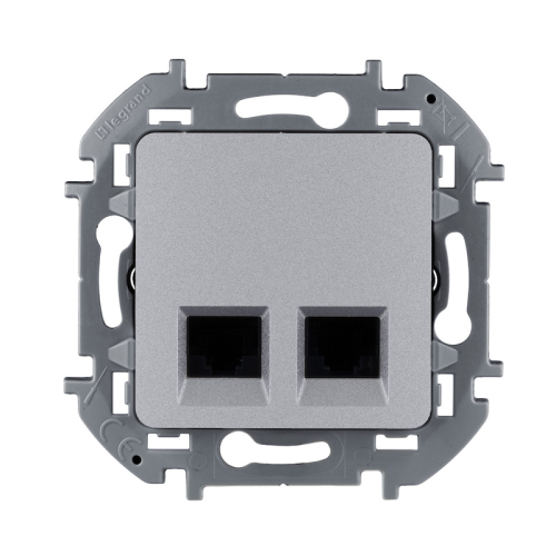 картинка Розетка компьютерная 2-м Inspiria RJ45 кат.5E UTP сл.алюм. Legrand от магазина Электротехника
