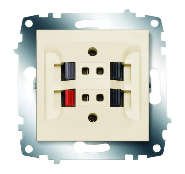 картинка Розетка акустическая 2-ая Крем( кр упак 12шт) Cosmo от магазина Электротехника