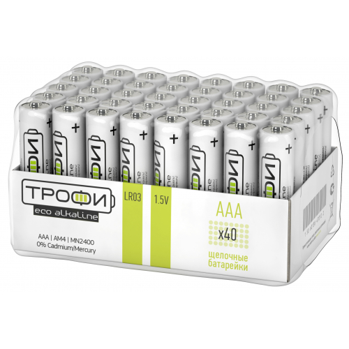картинка Элемент питания LR03 (ААА) 40 bulk ECO ТРОФИ от магазина Электротехника