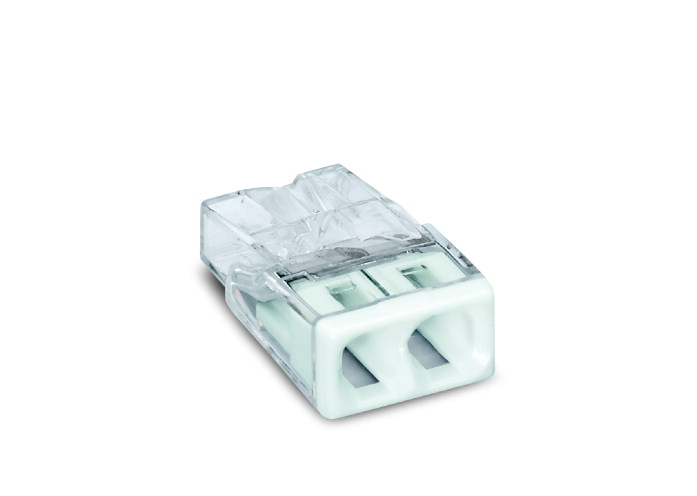 картинка Клемма 2-конт. 0,5-2,5мм2 б/пасты, Cu, бел/прозр. (100шт) WAGO от магазина Электротехника