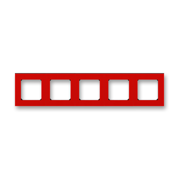 картинка Рамка 5-пост. красный/дымчатый чёрный LEVIT от магазина Электротехника