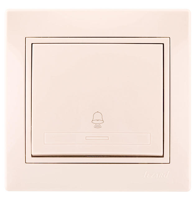 картинка Кнопка звонка 1-кл. крем Mira Lezard от магазина Электротехника