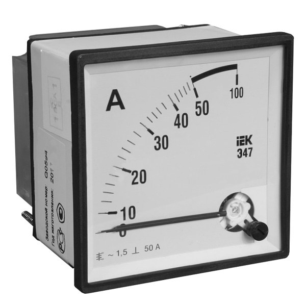 картинка Амперметр Э47 100/5А кл.точн.1,5 72х72мм IEK от магазина Электротехника