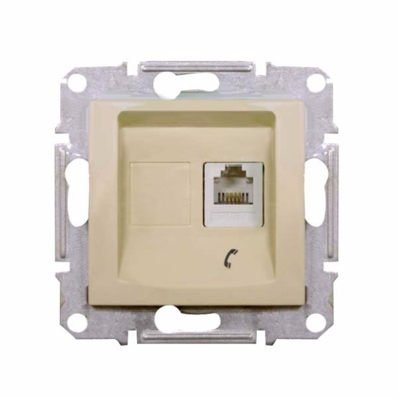 картинка Розетка 1-я RJ11 СУ механизм бежевый Sedna !!! от магазина Электротехника