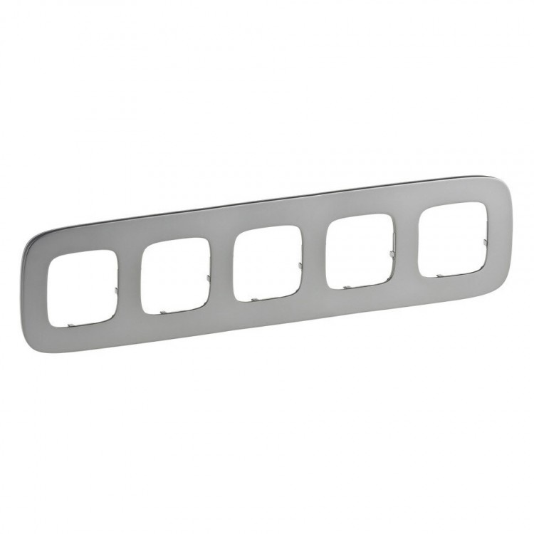 картинка Рамка 5-пост. универсальная Полированная сталь Valena ALLURE от магазина Электротехника