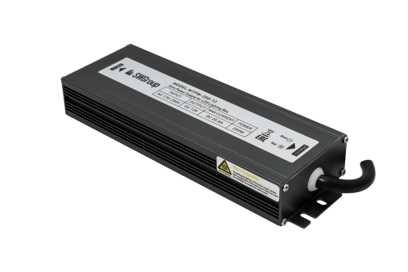 картинка Блок питания для свет. лент 250Вт 12V MTPW-250-12 влагозащ. SWG от магазина Электротехника
