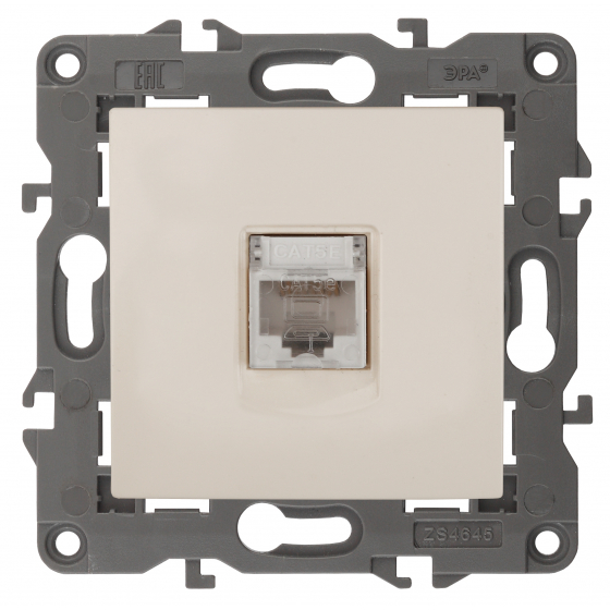 картинка Розетка 1-я RJ45 компьютерная сл. кость Elegance ЭРА !!! от магазина Электротехника