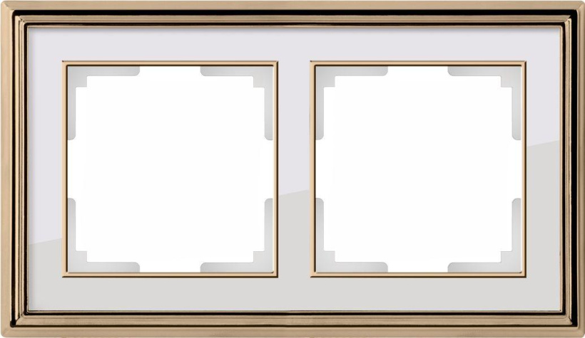 картинка Рамка 2- постовая золото/белый WERKEL от магазина Электротехника