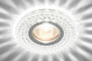 картинка Светильник MR-16 GU5.3 с диодн. подсветкой, огран. стекло, прозр. CRYSTAL LED 17  Max Light !!! от магазина Электротехника