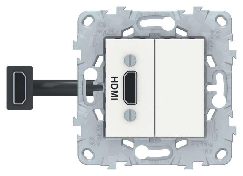 картинка Розетка 1-я HDMI СУ механизм белый Unica от магазина Электротехника