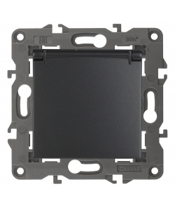 картинка Розетка 1-я 2P+E 16А-250В со шторками с крышкой авт. клем. антрацит Elegance Эра от магазина Электротехника