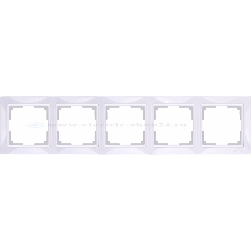 картинка Рамка 5-пост. белая с хром.вставкой Snabb от магазина Электротехника