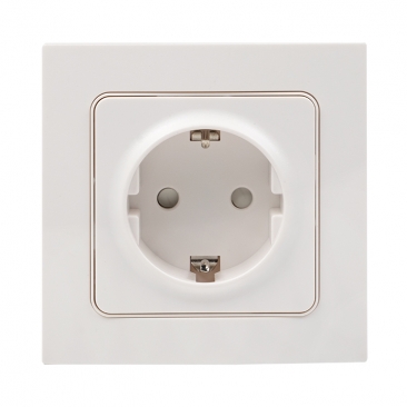 картинка Розетка 1-я 2P+E 16А СУ шторки в сборе белый Стокгольм от магазина Электротехника