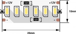 картинка Лента LED 3014 24W/m 240Led 6000-6500K 12V IP20 10мм/5м SWG !!! от магазина Электротехника