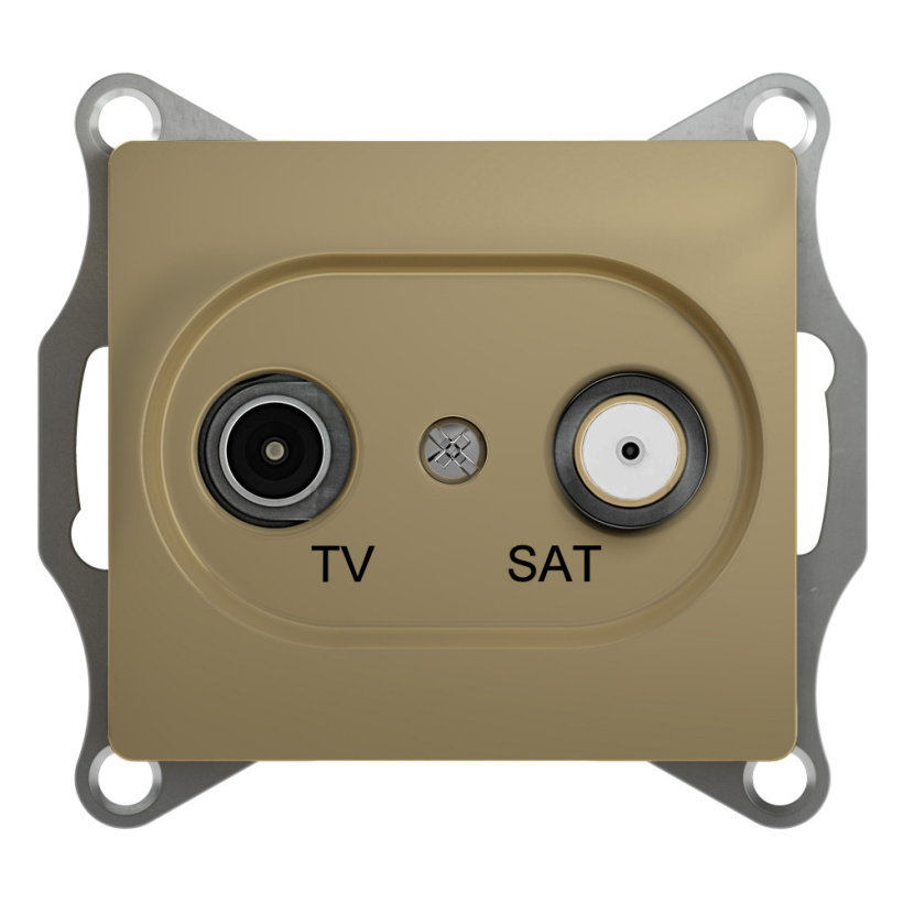 картинка Розетка 2-я TV+SAT СУ проходная 4dB механизм титан Glossa от магазина Электротехника