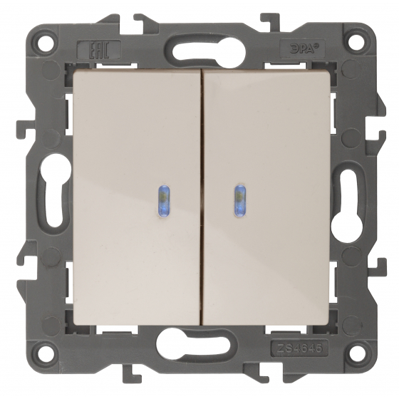 картинка Выключатель 2-кл. с подсветкой авт. клем сл. кость Elegance ЭРА !!! от магазина Электротехника