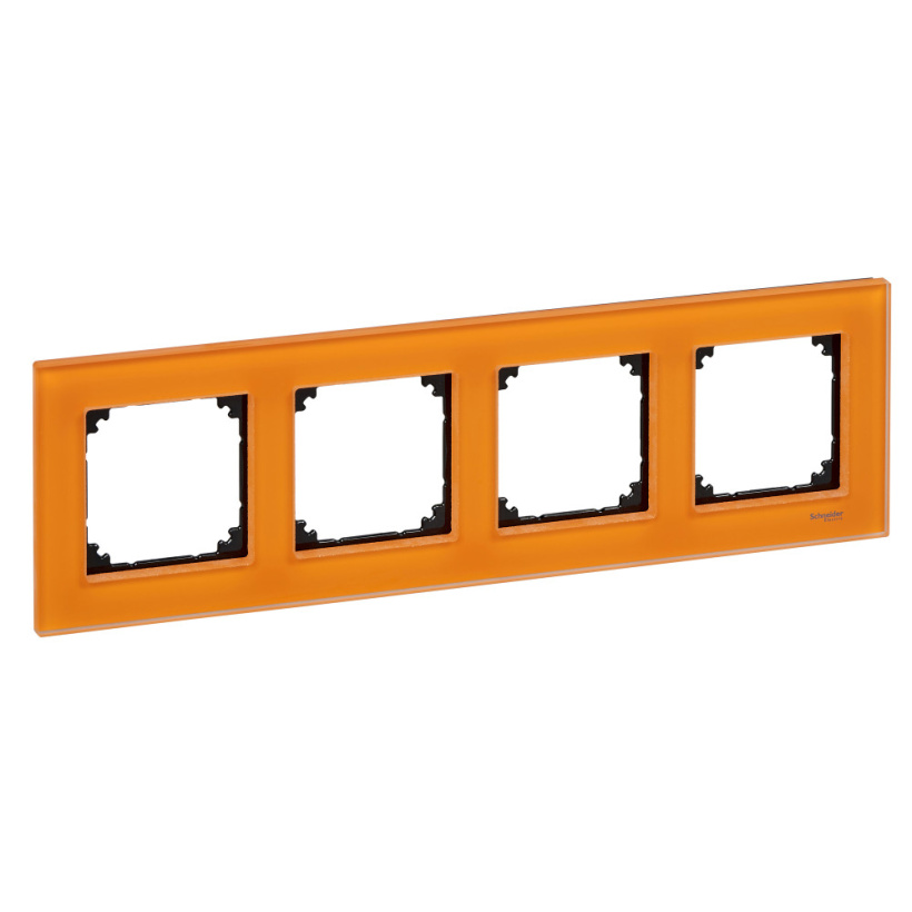 картинка Рамка 4-пост. стекло оранжевый кальцит M-Elegance Merten от магазина Электротехника