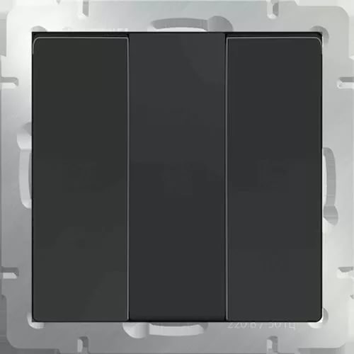картинка Выключатель 3-кл. черный матовый Werkel от магазина Электротехника
