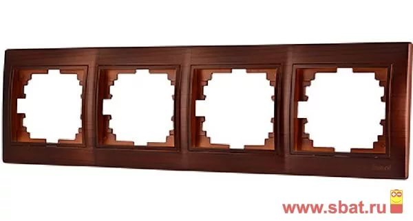 картинка Рамка 4-пост. горизонтальная, вишня Mira Lezard от магазина Электротехника