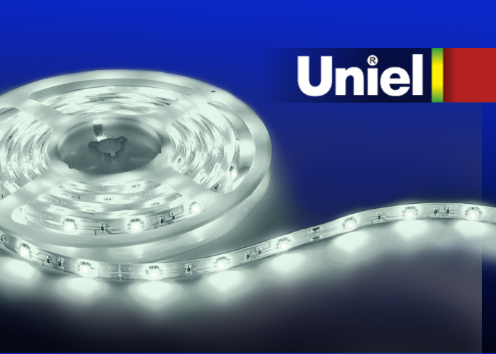 картинка Лента LED ULS-F01-5050-30LED/m-10mm-IP65-DC12V-5M-RGB "бегущий огонь" 5м с пультом Uniel от магазина Электротехника