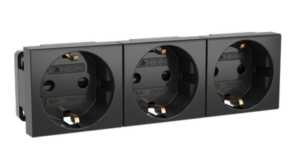 картинка Розетка силовая с з/к черная Viva ДКС от магазина Электротехника