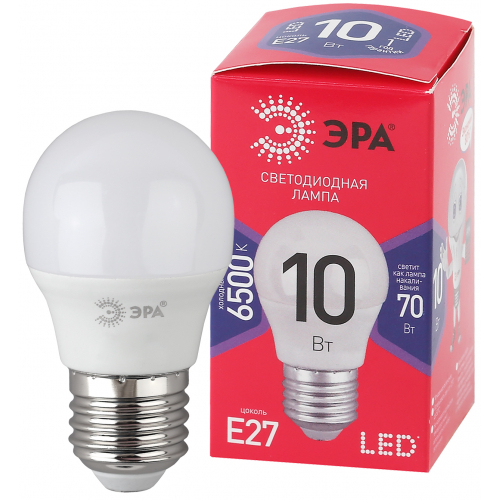 картинка Лампа LED  8Вт E27 (640lm) 6500К 230В "шар" ЭРА !!!  от магазина Электротехника