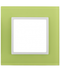 картинка Рамка 1-я стекло лайм+бел Elegance ЭРА !!! от магазина Электротехника